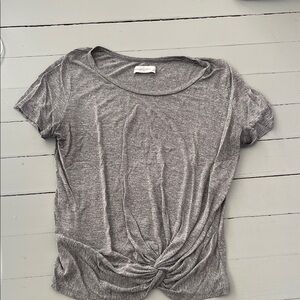 Abercrombie & Fitch Heather Gray Twist Knot Tee